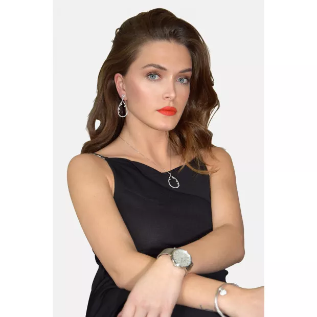 Orphelia Orphelia® 'Islia' Women's Sterling Silver Set: Necklace + Earrings - Silver SET-7423