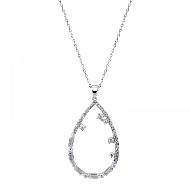 Orphelia Orphelia® 'Islia' Women's Sterling Silver Set: Necklace + Earrings - Silver SET-7423