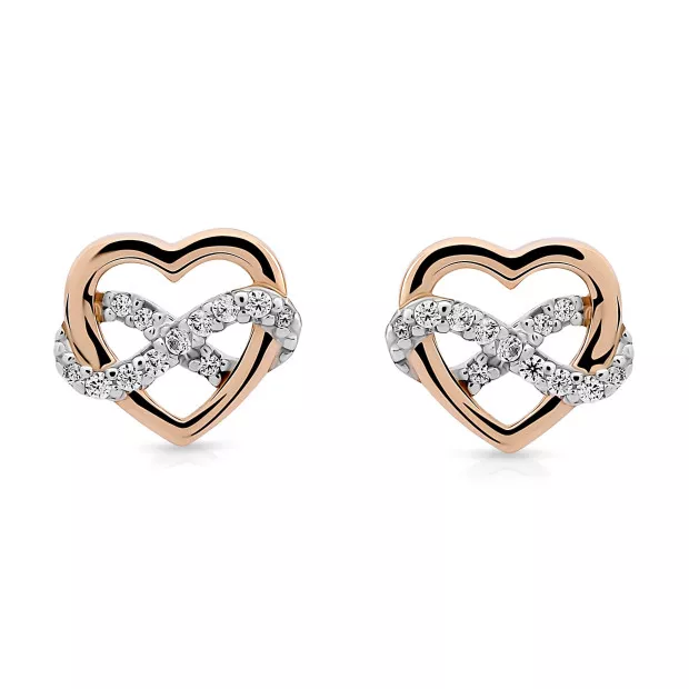 Orphelia Orphelia® 'Jasmina' Women's Sterling Silver Set: Chain-Pendant + Earrings - Silver/Rose SET-7483