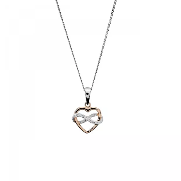 Orphelia Orphelia® 'Jasmina' Women's Sterling Silver Set: Chain-Pendant + Earrings - Silver/Rose SET-7483