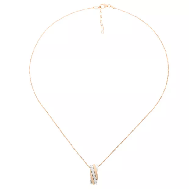 Orphelia Orphelia® 'Joline' Women's Sterling Silver Set: Chain-Pendant + Earrings - Silver/Rose SET-7118