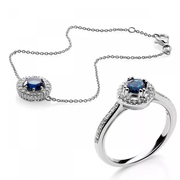 orphelia Orphelia® 'Kaia' Women's Sterling Silver Set: Bracelet + Ring - Silver SET-7477/SA
