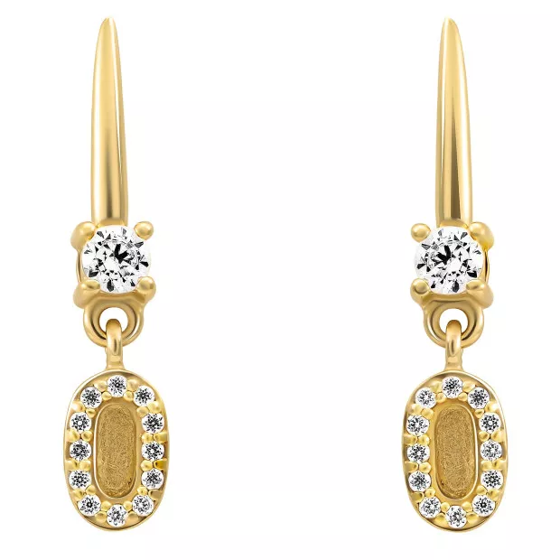 Orphelia Orphelia® 'Lily' Women's Sterling Silver Drop Earrings - Gold ZO-7582/G