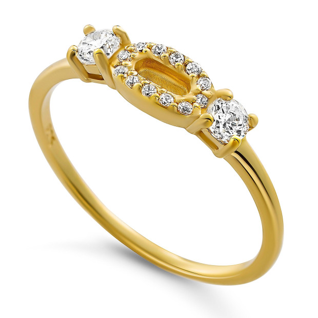Orphelia Orphelia® 'Lily' Women's Sterling Silver Ring - Gold ZR-7582/G