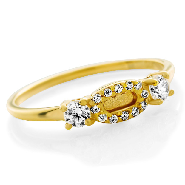 orphelia Orphelia® 'Lily' Women's Sterling Silver Ring - Gold ZR-7582/G