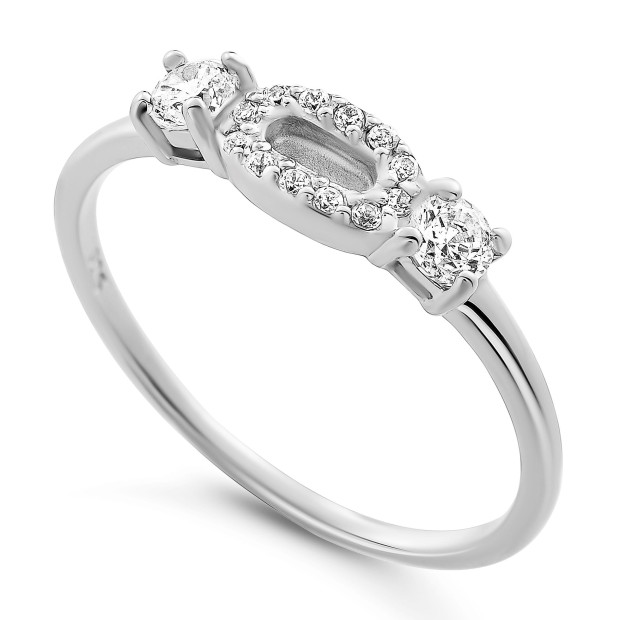 Orphelia Orphelia® 'Lily' Women's Sterling Silver Ring - Silver ZR-7582