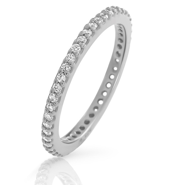 Orphelia Orphelia® 'Lily' Women's Sterling Silver Ring - Silver ZR-7538