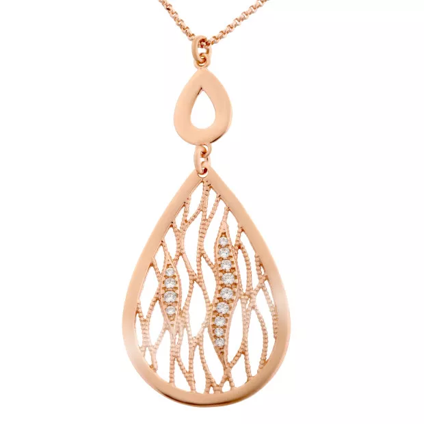 orphelia Orphelia® 'Linda' Women's Sterling Silver Chain with Pendant - Rose ZK-7188/RG