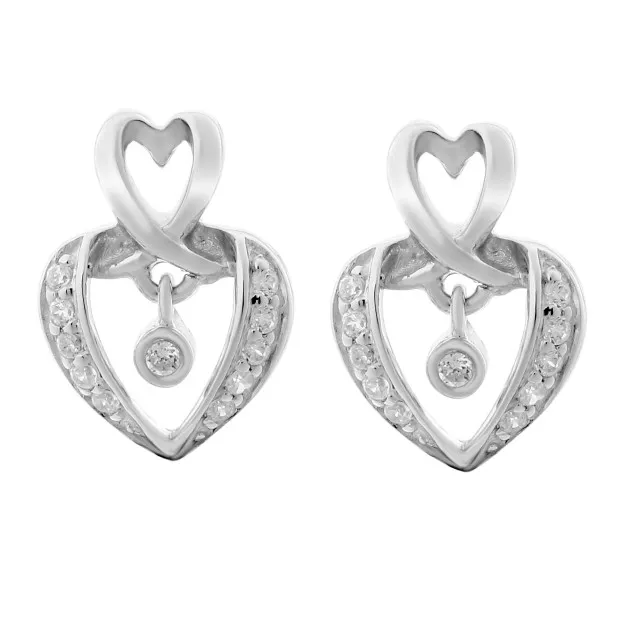 Orphelia Orphelia® 'Loreta' Women's Sterling Silver Set: Chain-Pendant + Earrings - Silver SET-7126
