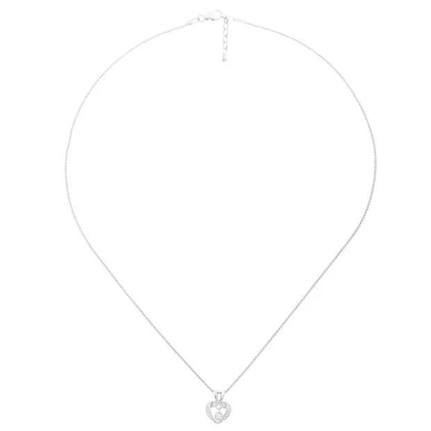 Orphelia Orphelia® 'Loreta' Women's Sterling Silver Set: Chain-Pendant + Earrings - Silver SET-7126