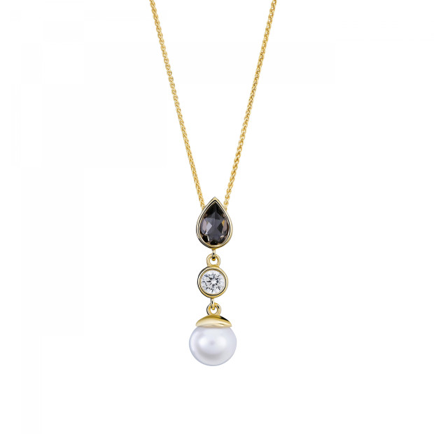 Orphelia Orphelia® 'Lylou' Women's Sterling Silver Set: Necklace + Earrings + Ring - Gold SET-7498/G