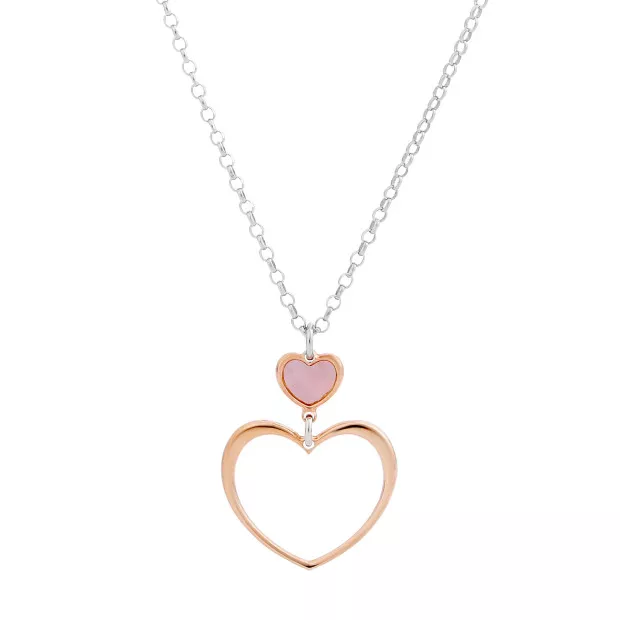 Orphelia Orphelia® 'Mada' Women's Sterling Silver Set: Chain + Bracelet + Earrings - Silver/Rose SET-7389