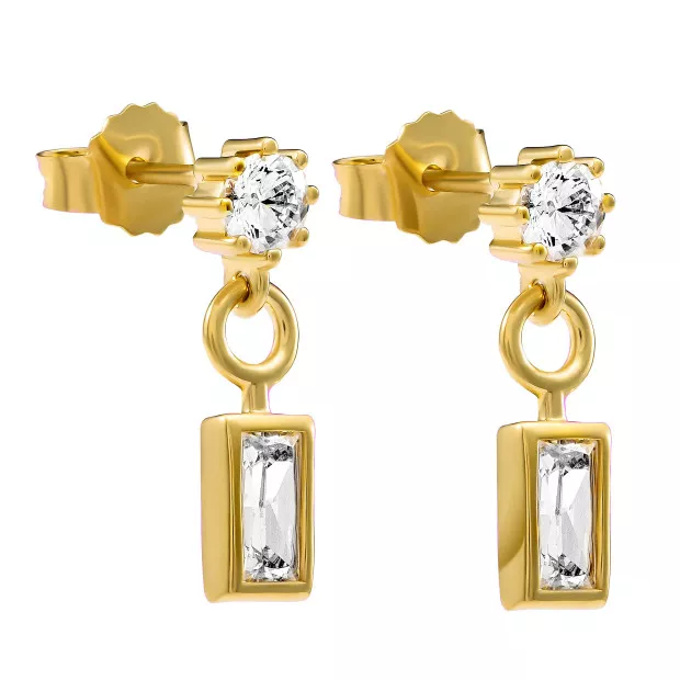 Orphelia Orphelia® 'Madelyn' Women's Sterling Silver Drop Earrings - Gold ZO-7583/G