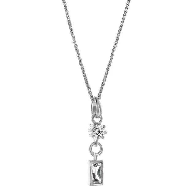Orphelia Orphelia® 'Madelyn' Women's Sterling Silver Pendant With Chain - Silver ZH-7583