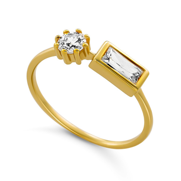 Orphelia Orphelia® 'Madelyn' Women's Sterling Silver Ring - Gold ZR-7583/G