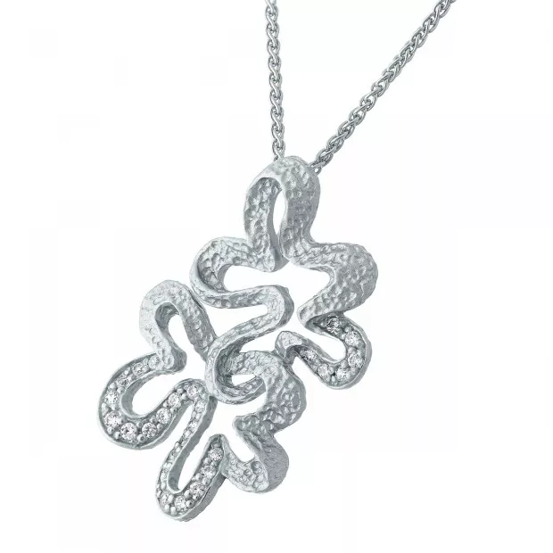 Orphelia Orphelia® 'Malenia' Women's Sterling Silver Set: Chain-Pendant + Earrings - Silver SET-7077