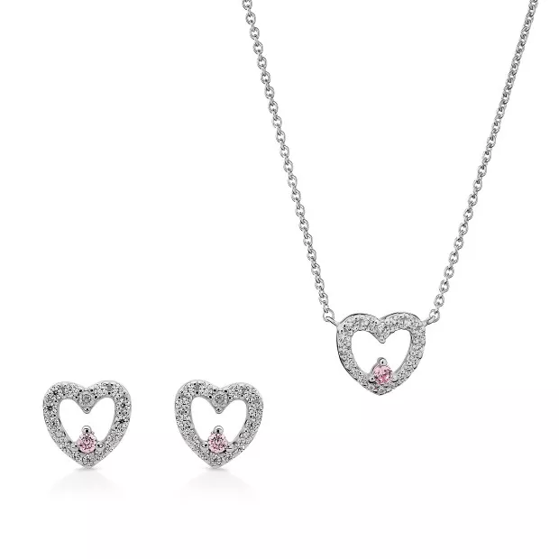 orphelia Orphelia® 'Marise' Women's Sterling Silver Set: Necklace + Earrings - Silver SET-7488