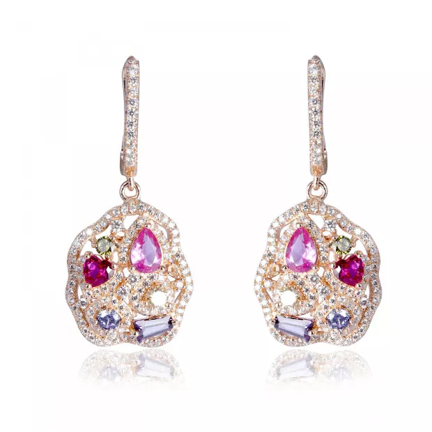 orphelia Orphelia® 'Marosetti' Women's Sterling Silver Drop Earrings - Rose ZO-7427/RG