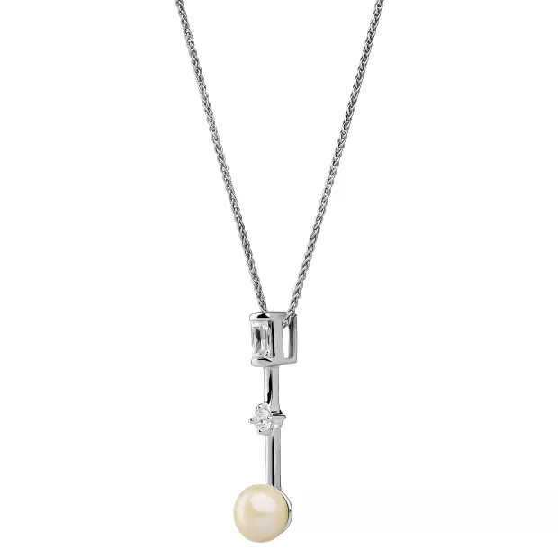 Orphelia Orphelia® 'Maxime' Women's Sterling Silver Chain With Pendant - Silver ZH-7514