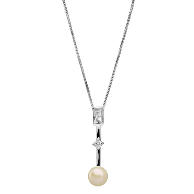 Orphelia Orphelia® 'Maxime' Women's Sterling Silver Set: Chain-Pendant + Earrings - Silver SET-7514