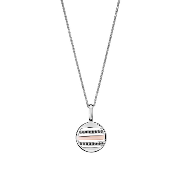 Orphelia Orphelia® 'Maxwell' Women's Sterling Silver Set: Necklace + Earrings + Ring - Silver/Rose SET-7501