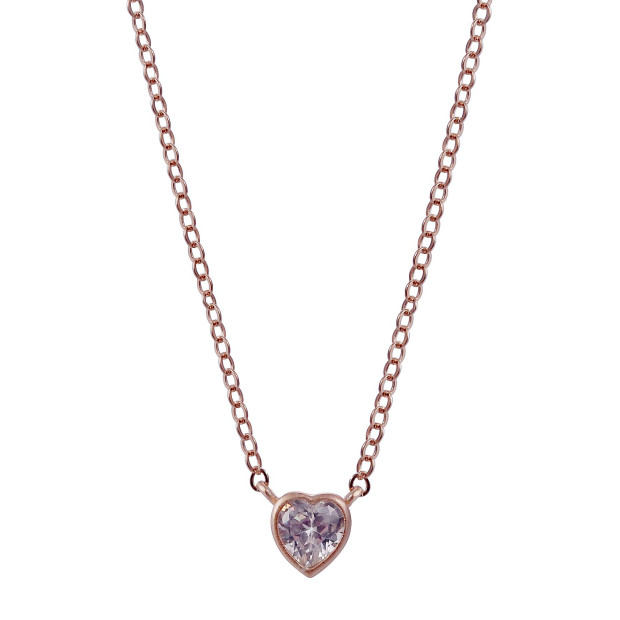 Orphelia Orphelia® 'Nora' Women's Sterling Silver Set: Necklace + Ring - Rose SET-7435