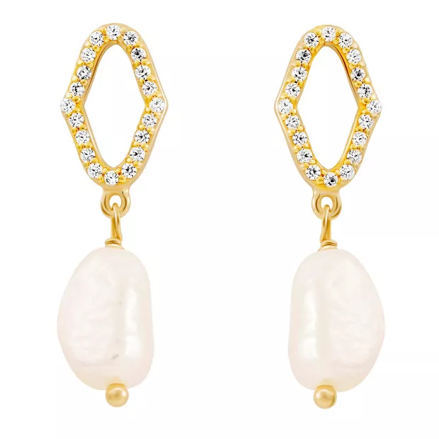 Orphelia Orphelia® 'Normandy' Women's Sterling Silver Drop Earrings - Gold ZO-7574/G