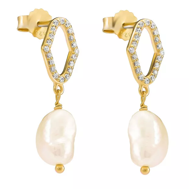 orphelia Orphelia® 'Normandy' Women's Sterling Silver Drop Earrings - Gold ZO-7574/G