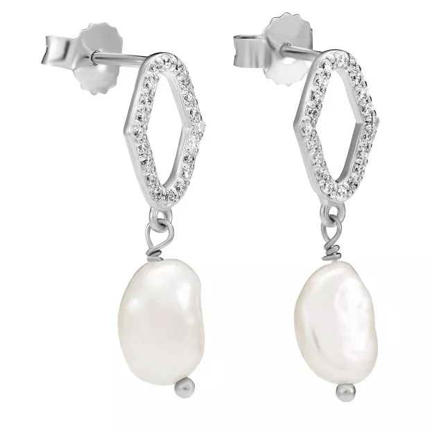 orphelia Orphelia® 'Normandy' Women's Sterling Silver Drop Earrings - Silver ZO-7574