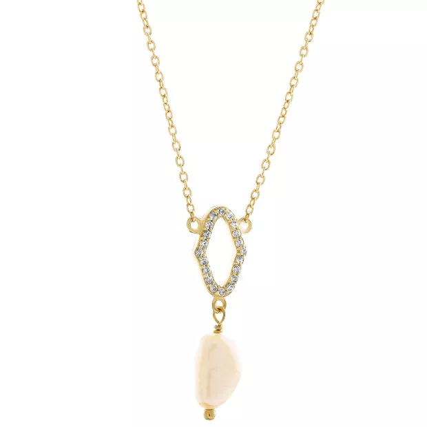 Orphelia Orphelia® 'Normandy' Women's Sterling Silver Pendant With Chain - Gold ZK-7574/G