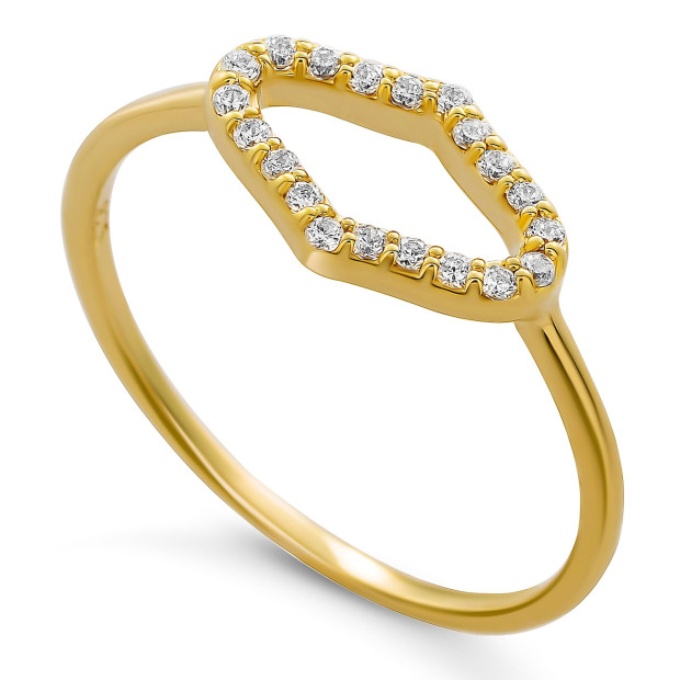 Orphelia Orphelia® 'Normandy' Women's Sterling Silver Ring - Gold ZR-7574/G