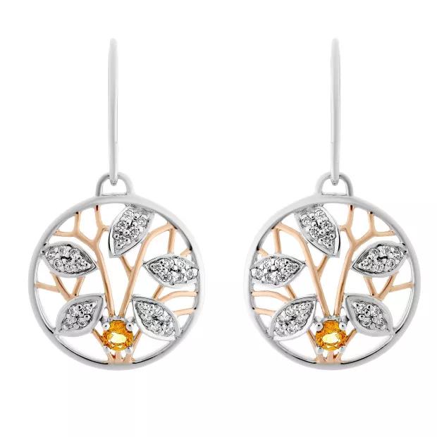 Orphelia Orphelia® 'Oceane' Women's Sterling Silver Set: Chain-Pendant + Earrings - Silver SET-7090/1