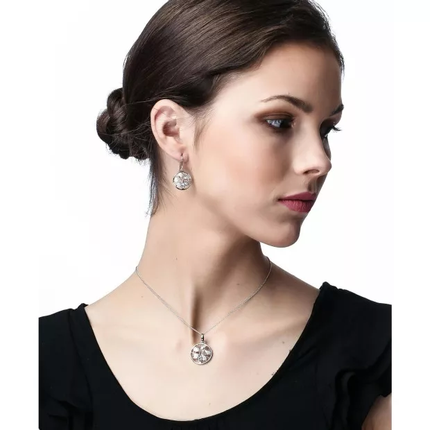 Orphelia Orphelia® 'Oceane' Women's Sterling Silver Set: Chain-Pendant + Earrings - Silver SET-7090