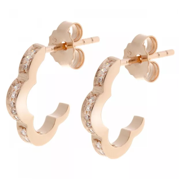 Orphelia Orphelia® 'Onyx' Women's Sterling Silver Hoop Earrings - Rose ZO-7127/RG