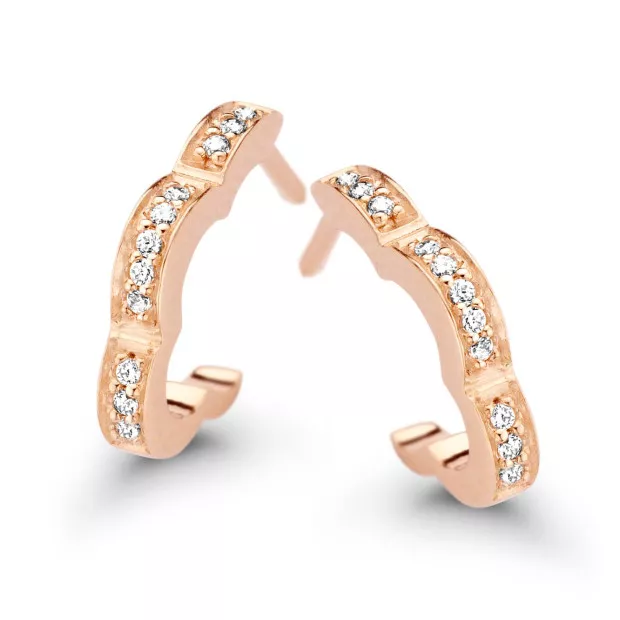 orphelia Orphelia® 'Onyx' Women's Sterling Silver Hoop Earrings - Rose ZO-7127/RG