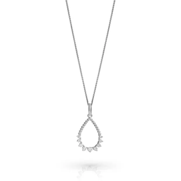 orphelia Orphelia® 'Petal' Women's Sterling Silver Chain with Pendant - Silver ZH-7564