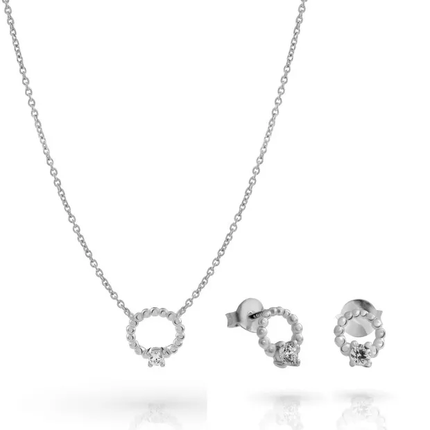 orphelia Orphelia® 'Premium' Women's Sterling Silver Set: Necklace + Earrings - Silver SET-7562