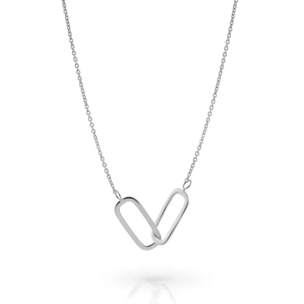 Orphelia Orphelia® 'Rose' Women's Sterling Silver Set: Necklace + Earrings - Silver SET-7561