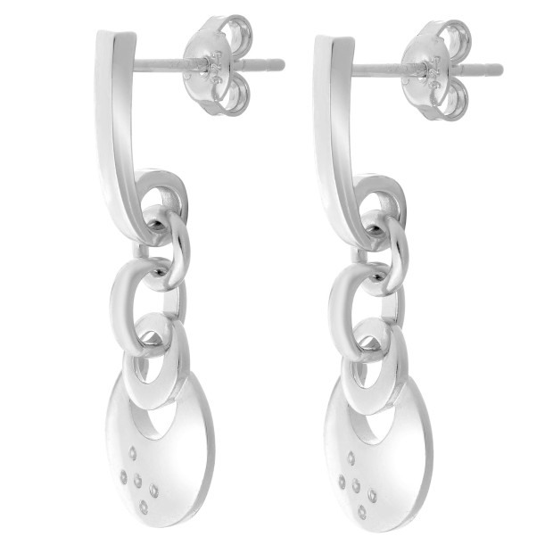 Orphelia Orphelia® 'Saga' Women's Sterling Silver Drop Earrings - Silver ZO-7072