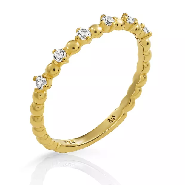 orphelia Orphelia® 'Signature' Women's Sterling Silver Ring - Gold ZR-7535/G