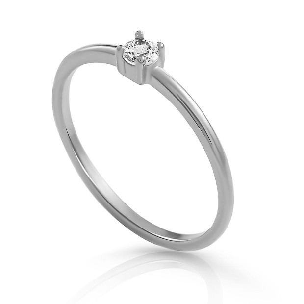 Orphelia Orphelia® 'Solitaire' Women's Sterling Silver Ring - Silver ZR-7527