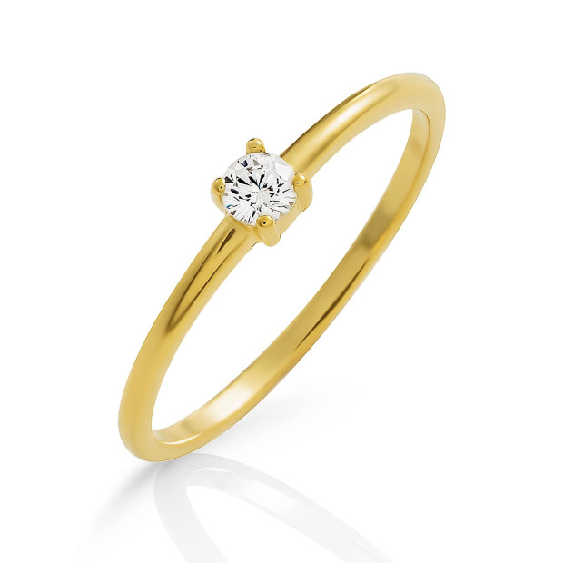 orphelia Orphelia® 'Solitaire' Women's Sterling Silver Ring - Gold ZR-7527/G