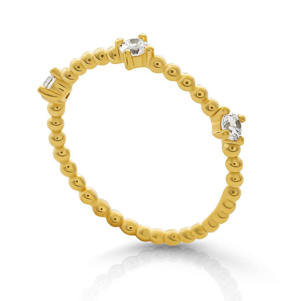 Orphelia Orphelia® 'Sparkle' Women's Sterling Silver Ring - Gold ZR-7530/G