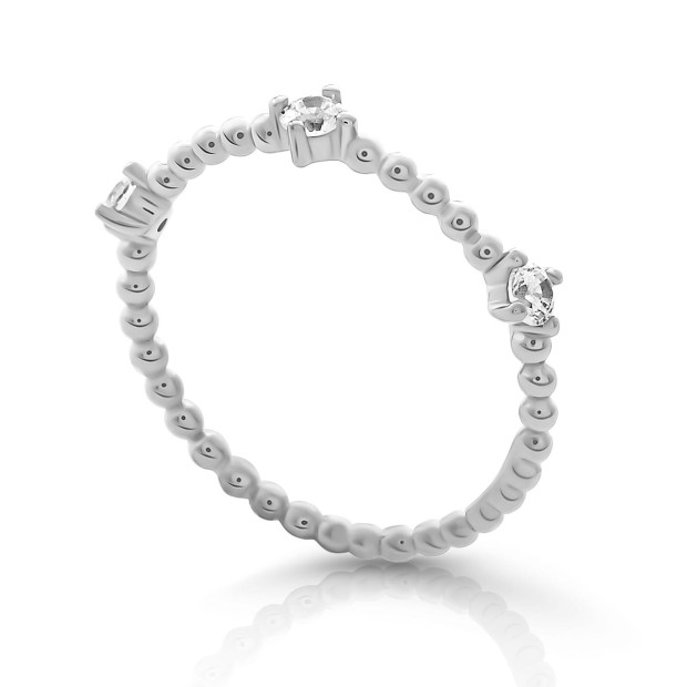 Orphelia Orphelia® 'Sparkle' Women's Sterling Silver Ring - Silver ZR-7530