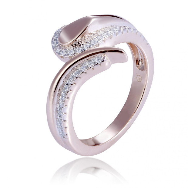 Orphelia Orphelia® 'Tilou' Women's Sterling Silver Set: Necklace + Earrings + Ring - Rose SET-7441