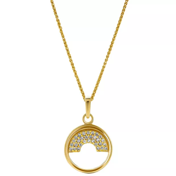 orphelia Orphelia® 'Tista' Women's Sterling Silver Pendant with Chain - Gold ZH-7586/G