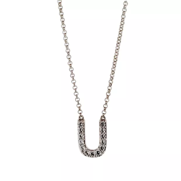 Orphelia Orphelia® Unisex's Sterling Silver Chain With Pendant - Silver ZK-ALPHA/U