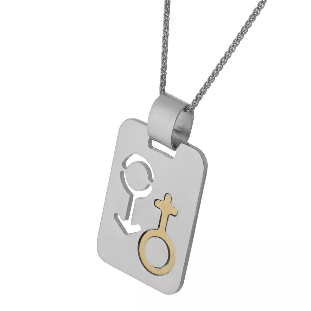 orphelia Orphelia® Unisex's Sterling Silver Chain with Pendant - Silver ZH-4281