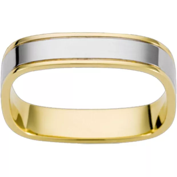 Orphelia Orphelia® Unisex's Sterling Silver Wedding Ring - Silver/Gold OR6860/L/LE/45/62