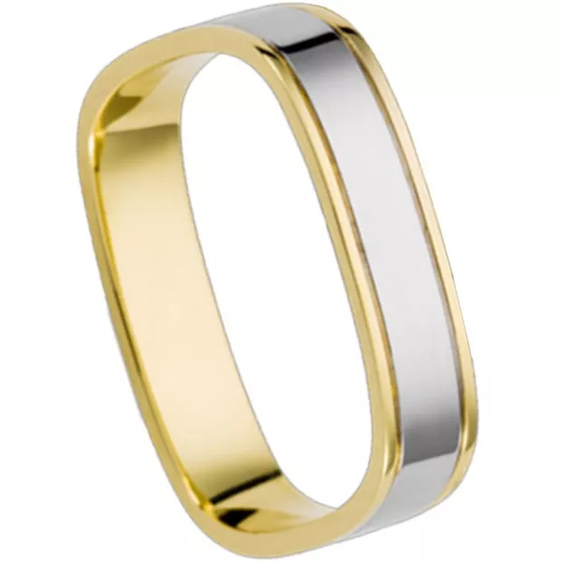 orphelia Orphelia® Unisex's Sterling Silver Wedding ring - Silver/Gold OR6860/L/LE/45/62